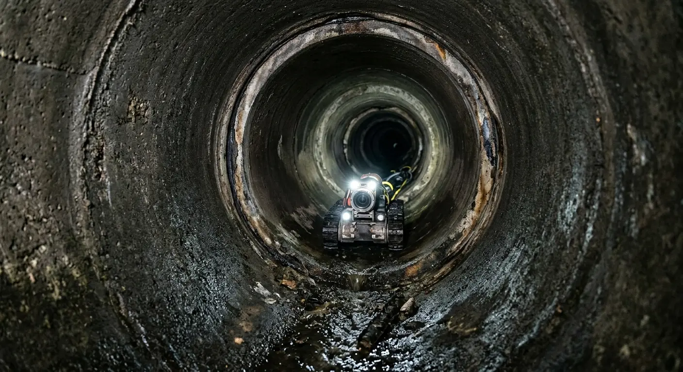 Robotic sewer camera inspecting pipe interior for Sewer Line Cleaning in Twin Falls